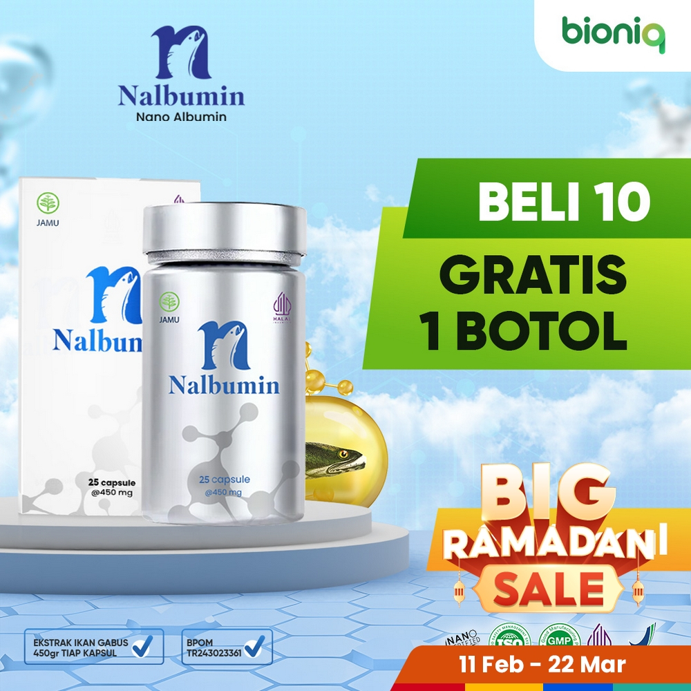PAKET UNTUNG 10 BOTOL GRATIS 1 BOTOL NANO ALBUMIN 25 KAPSUL Ekstrak Ikan Gabus Pilihan Alami Membant