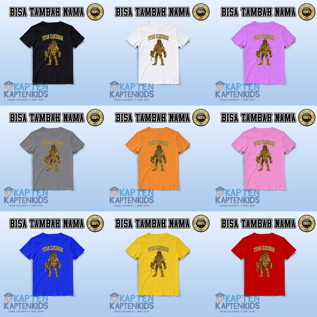 KAOS ANAK TITAN CLOCKMAN BISA TAMBAH NAMA/ KAOS ANAK TITAN CLOCKMAN