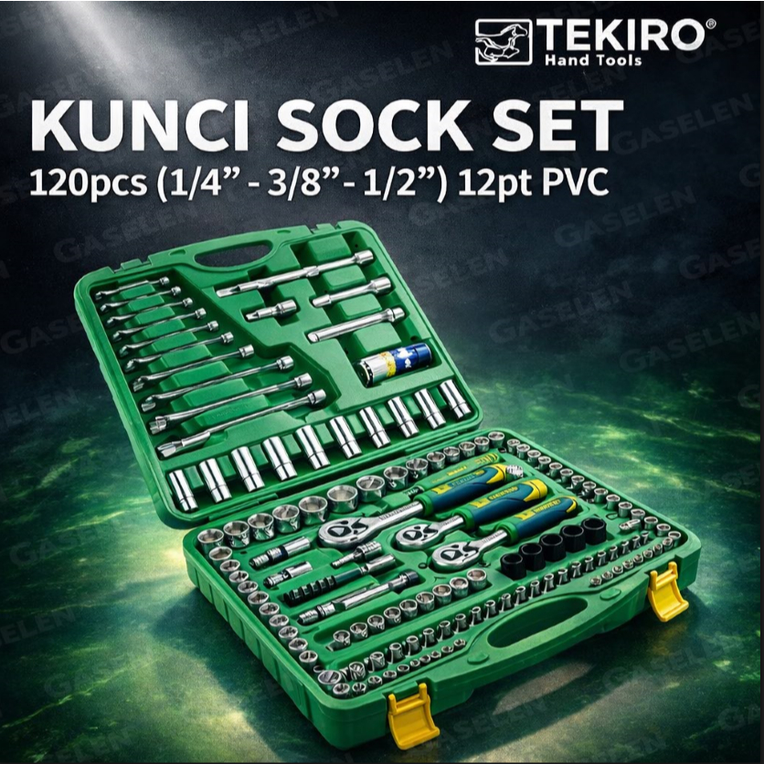 TEKIRO  SE1384 KUNCI SHOCK SET 120 PCS INCHI 12PT