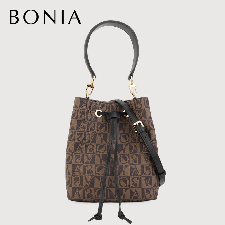 Bonia - Eterna Monogram Bucket Bag Black