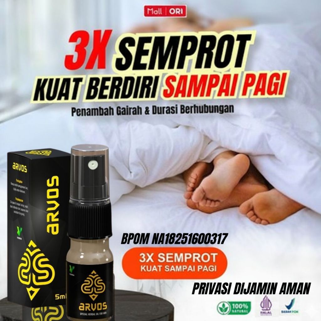 ARVOS Obat Kuat Semprot Pria Tahan Lama Oles X-Sensiall Spray Asli Herbal Original