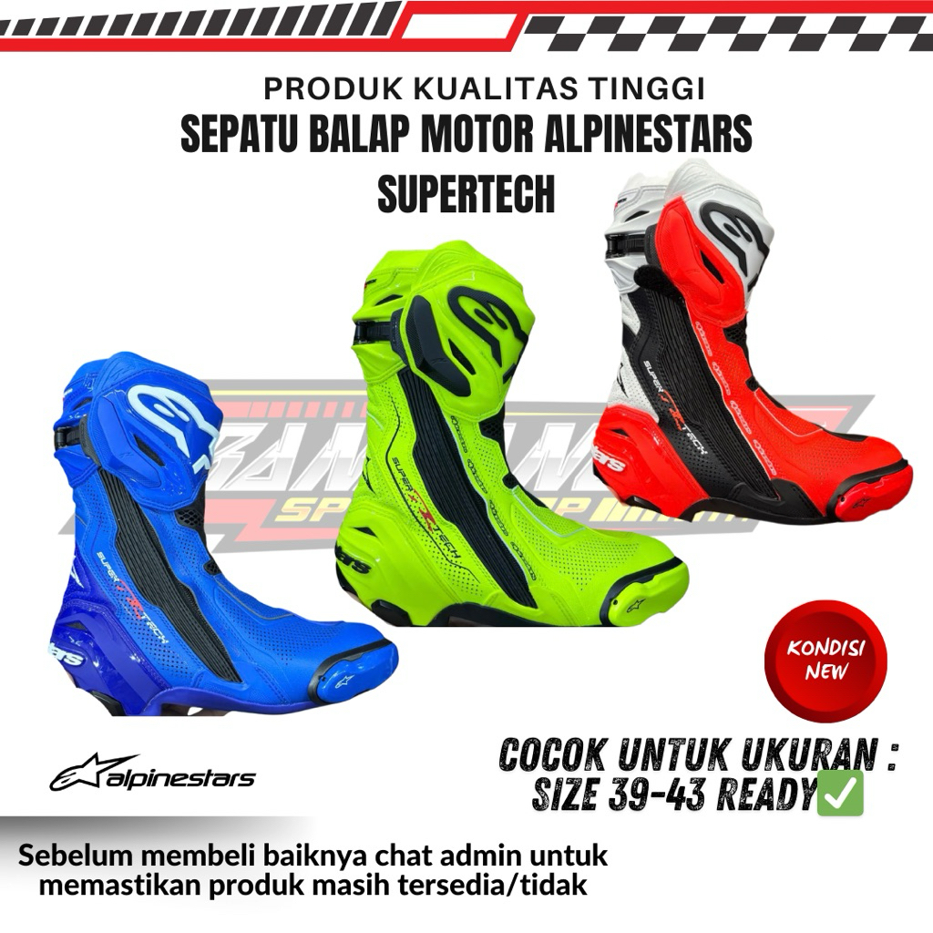 Sepatu Balap Motor Touring Alpinestars Supertech Vented ORIGINAL