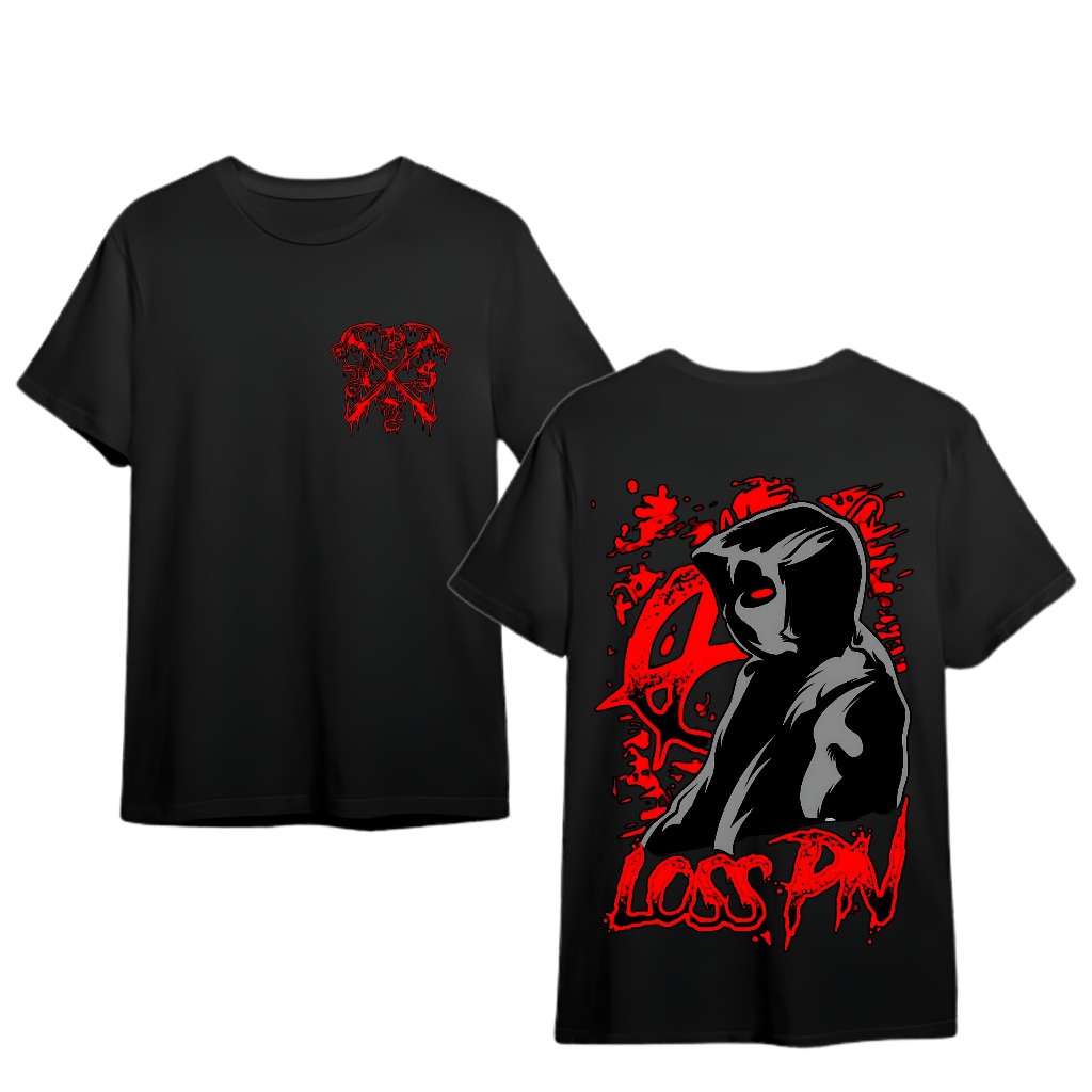 Promo!!! Kaos Loss PN Bahan Cotton Combed 24s Tebal Murah Dan Halus Warna Hitam