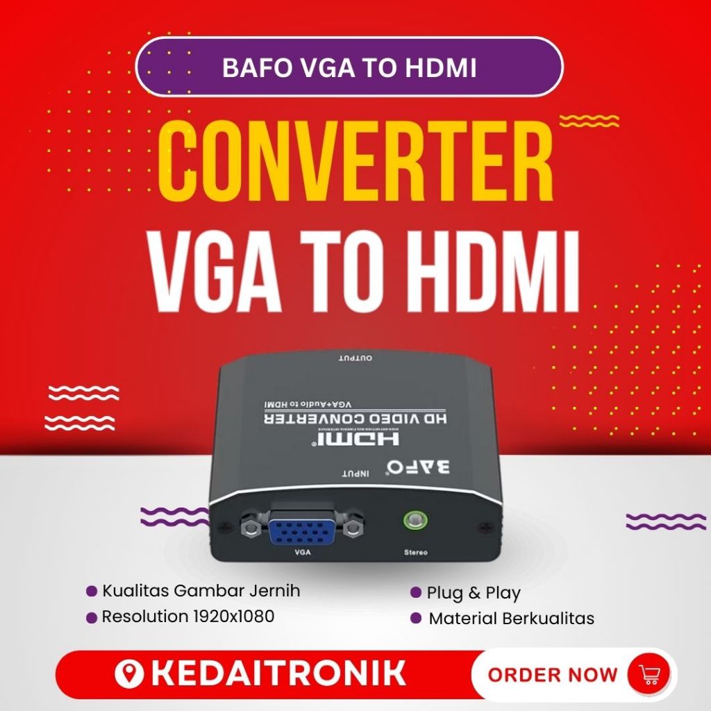 BAFO BF-H103 VGA to HDMI With Audio Converter VGA Male to HDMI Female VGA HDMI