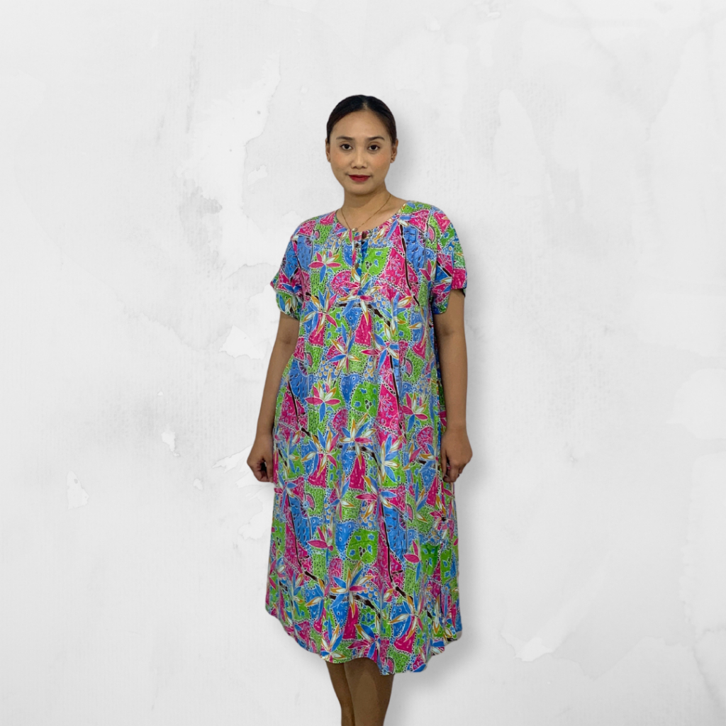 ditokobatikin - Daster Ibu (Busui) Motif KU Bambu dan Pecahan Coklat LD 120 cm