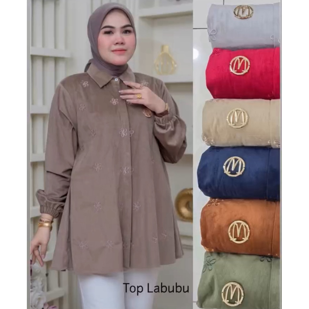 Atasan Wanita | Kemeja Suede Winody Top Premium