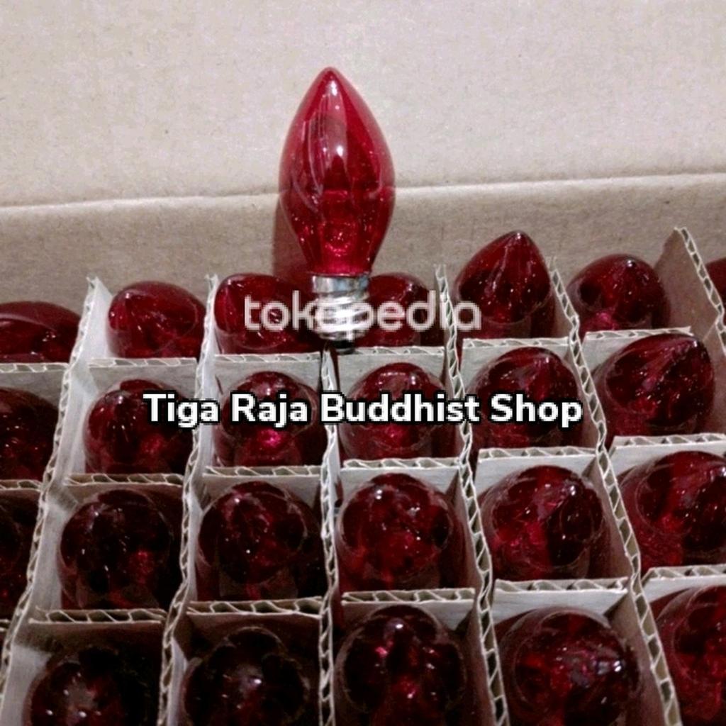 Bohlam Lampu Puja Merah Bening Bohlam lampu biasa warna merah kristal merah bening