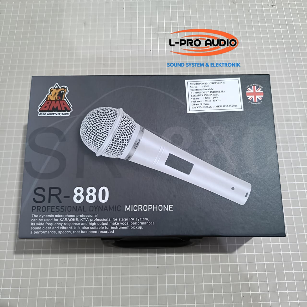 Mic BMA putih SR-880 ORIGINAL mik vocal jernih SR880 ASLI