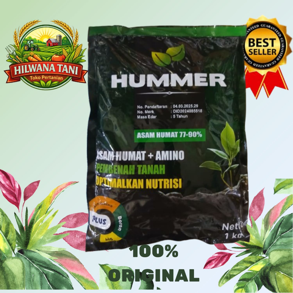 Asam Humat 90% Hummer + Asam Amino 1 kg– Pembenah Tanah & Pengoptimal Nutrisi