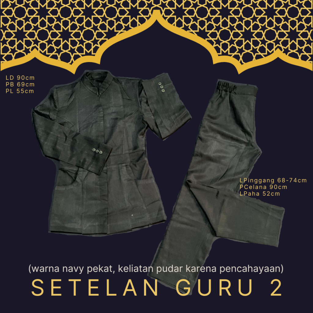 PRELOVED SETELAN GURU NAVY / BAJU GURU PRESS BODY / SETELAN KERJA WANITA