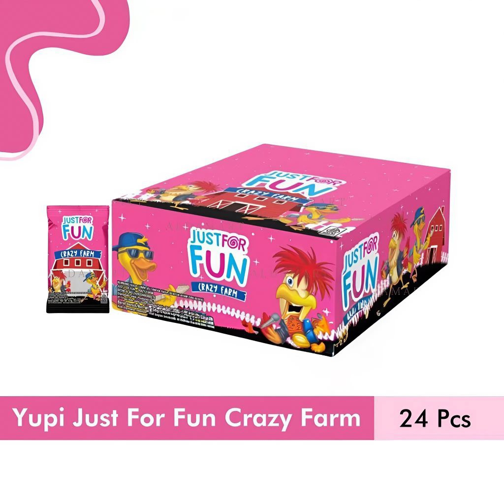 PERMEN YUPI JUST FOR FUN CRAZY FARM BOX isi 24pcs