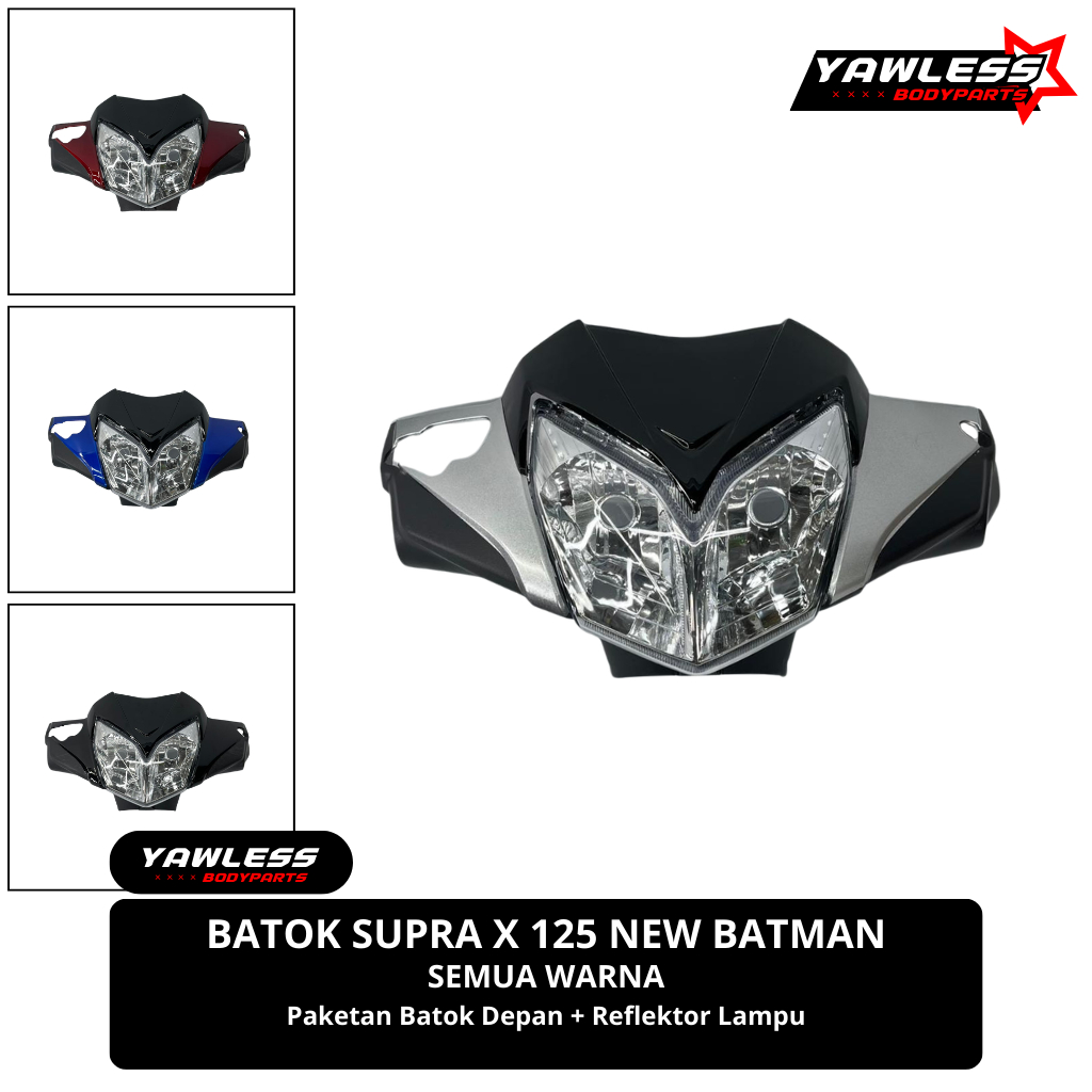 batok depan supra x 125 Batman Merah hitam biru / batok supra x 125 batman