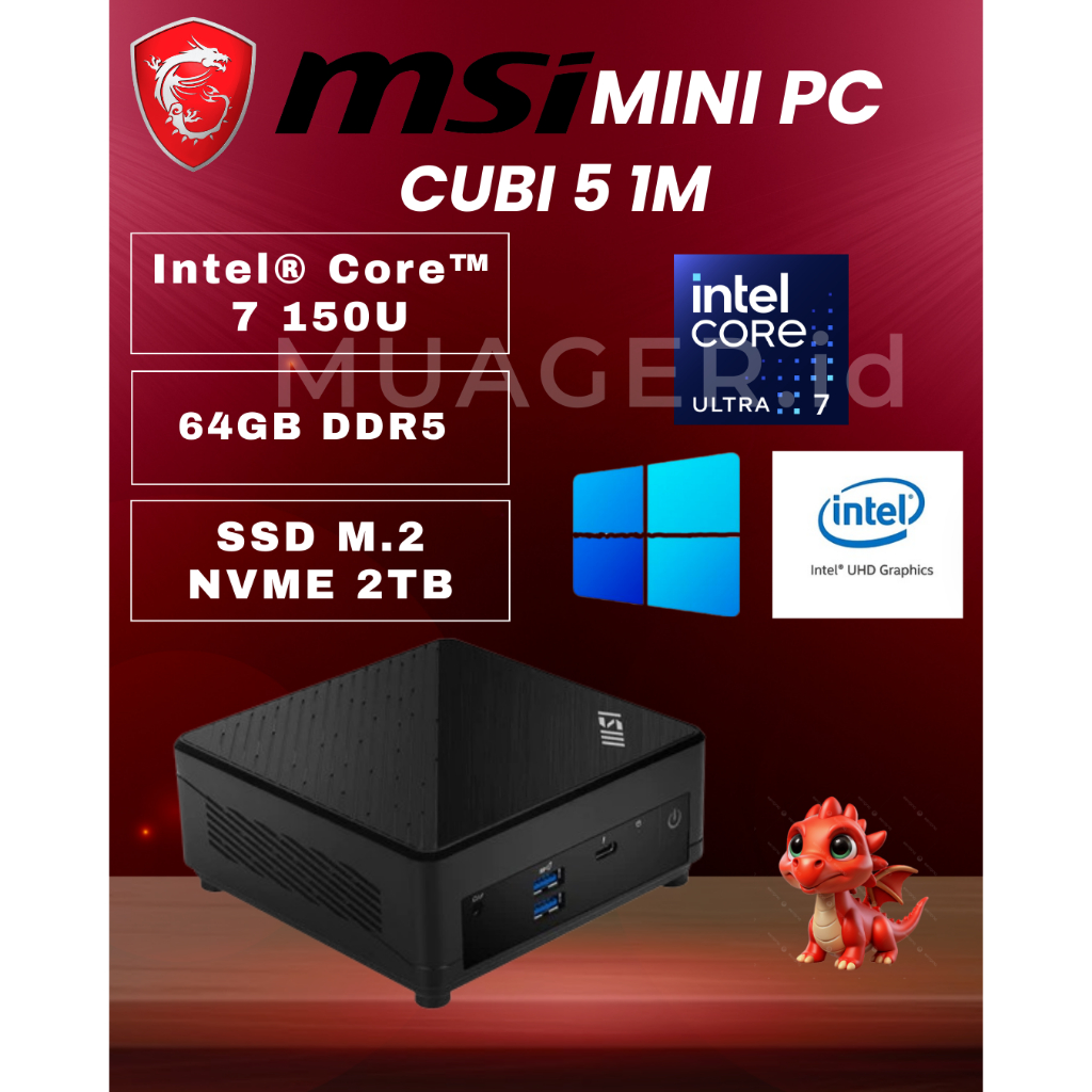 MINI PC MSI CUBI 5 1M CORE 7 150U FULLSET +RAM +SSD | MSI CUBI CORE 7 150U