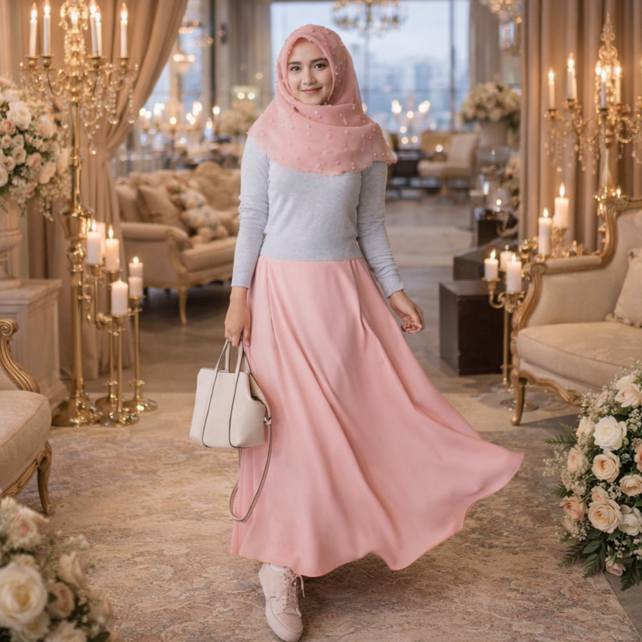 Bawahan Wanita Bahan WOLFIS Premium | Rok Kerja Lebar Polos High Waist Jumbo Tidak Menerawang Cocok Untuk Muslimah Kerja Kuliah by KaRINA