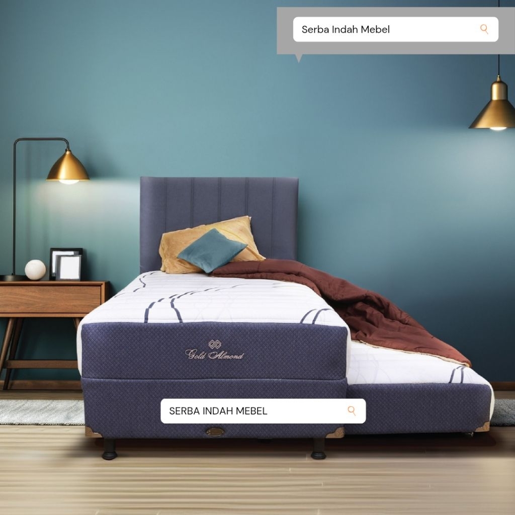 SPRING BED CENTRAL 2IN1 GOLD ALMOND SORONG TANPA SANDARAN 90cm x 200cm 100cm x 200cm 120cm x 200cm t