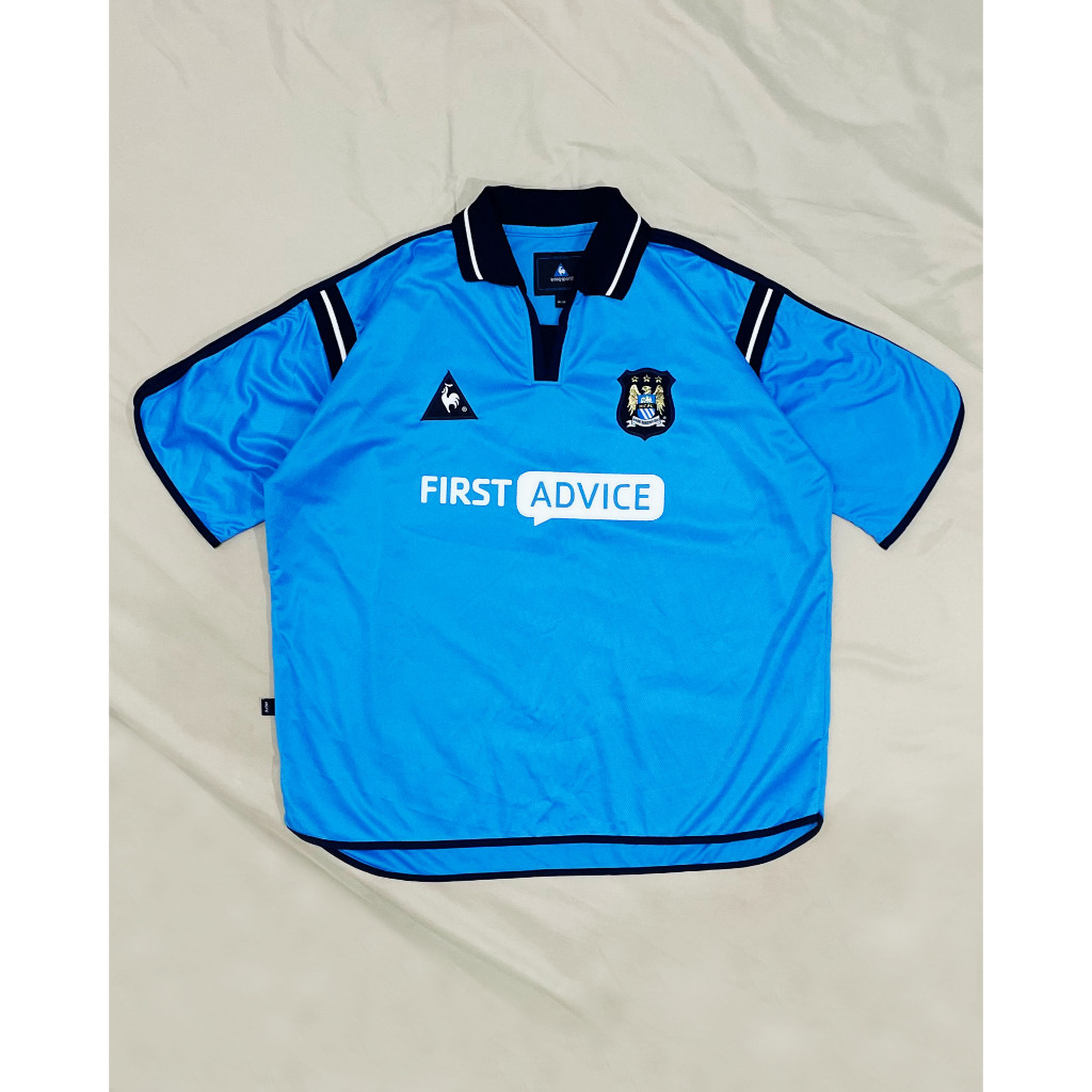 Original Le Coq Sportif Manchester City Home Kit 2001 2002 2003 Jersey Bola Vintage