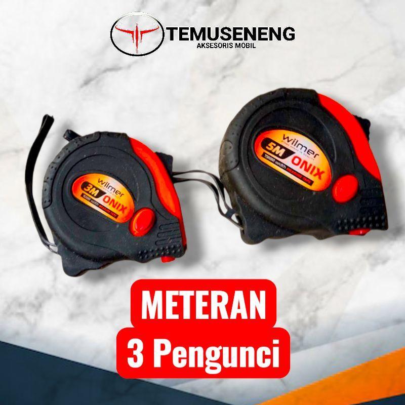 Meteran Tukang Bangunan 3 Meter & 5 Meter 3 Tombol Pengunci Alat Ukur Ukur Proyek Bangunan
