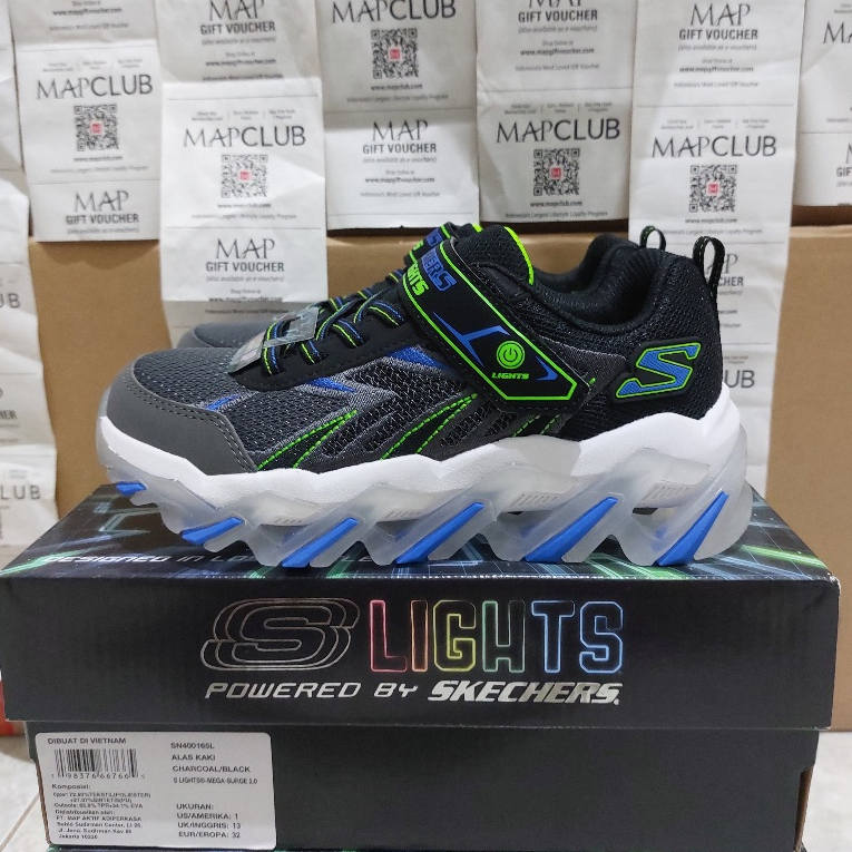 Clearance Sale Sepatu Anak Skechers S Lights Mega Surge 2.0 Kids Original