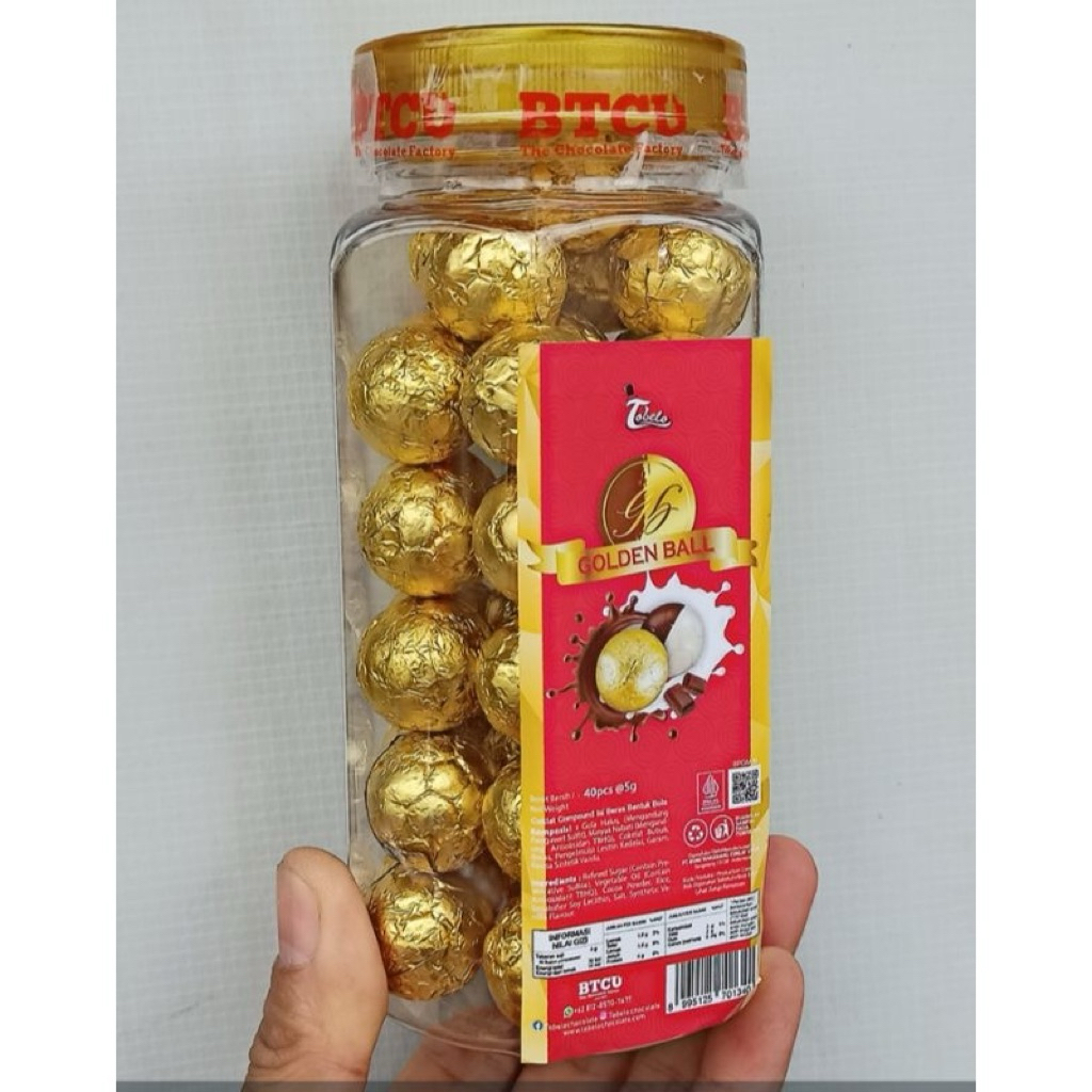 TOBELO GOLDEN BALL ISI 40pcs / COKLAT LEBARAN / COKLAT BOLA / HAMPERS LEBARAN