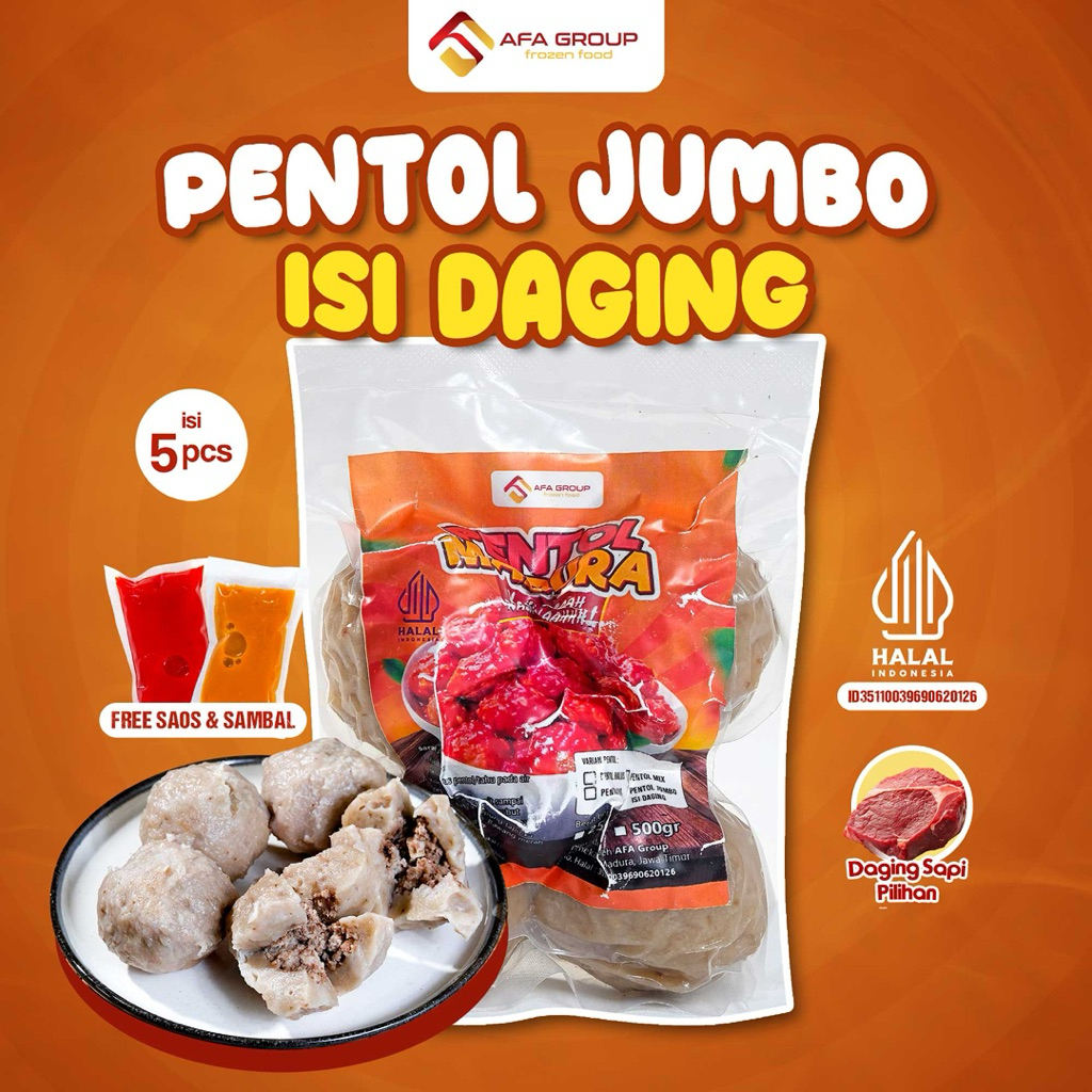 PENTOL JUMBO ISI DAGING CINCANG 5 BIJI