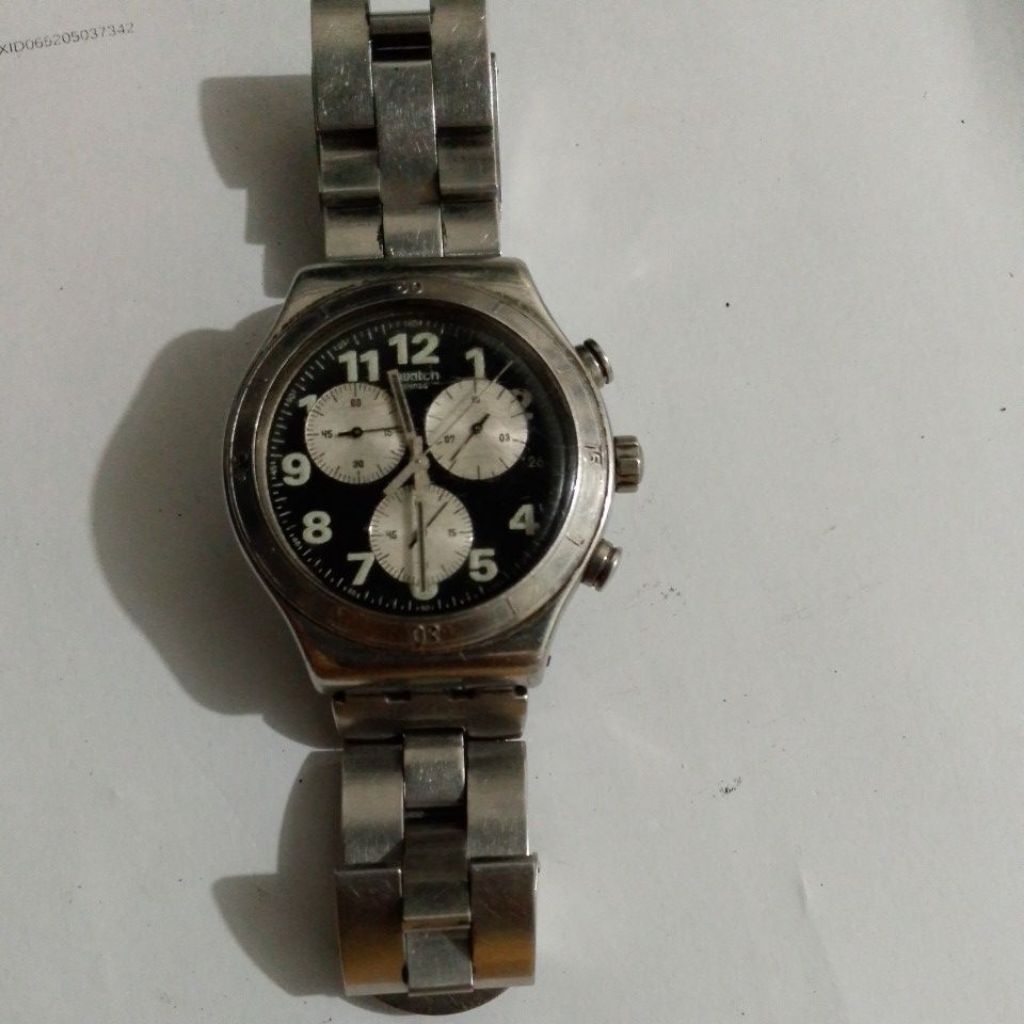 Jam Tangan Swatch Chronograph Irony SR9365W Original Swiss – Full Fungsi Normal