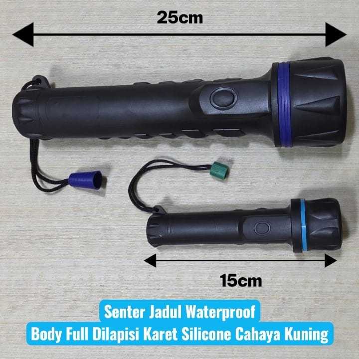 SENTER GENGGAM JADUL MURAH SENTER JUMBO JADUL WATERPROOF BATERAI BESAR FULL DI LAPISI KARET SILICON 