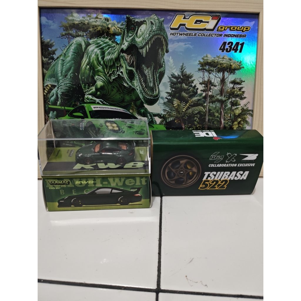 Tarmac Works Porsche RWB 997 + Velg P64 dan Teinajin Tsubasa 522 Indonesia Diecast Expo XII