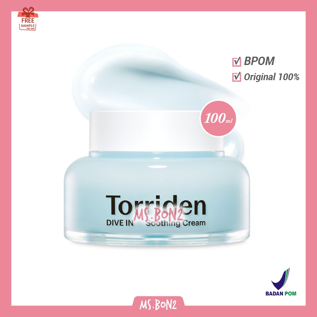 BPOM Torriden Dive-In Soothing Cream 100ml 20ml Mini Full Size Travel Trial Sample Kit Dive In
