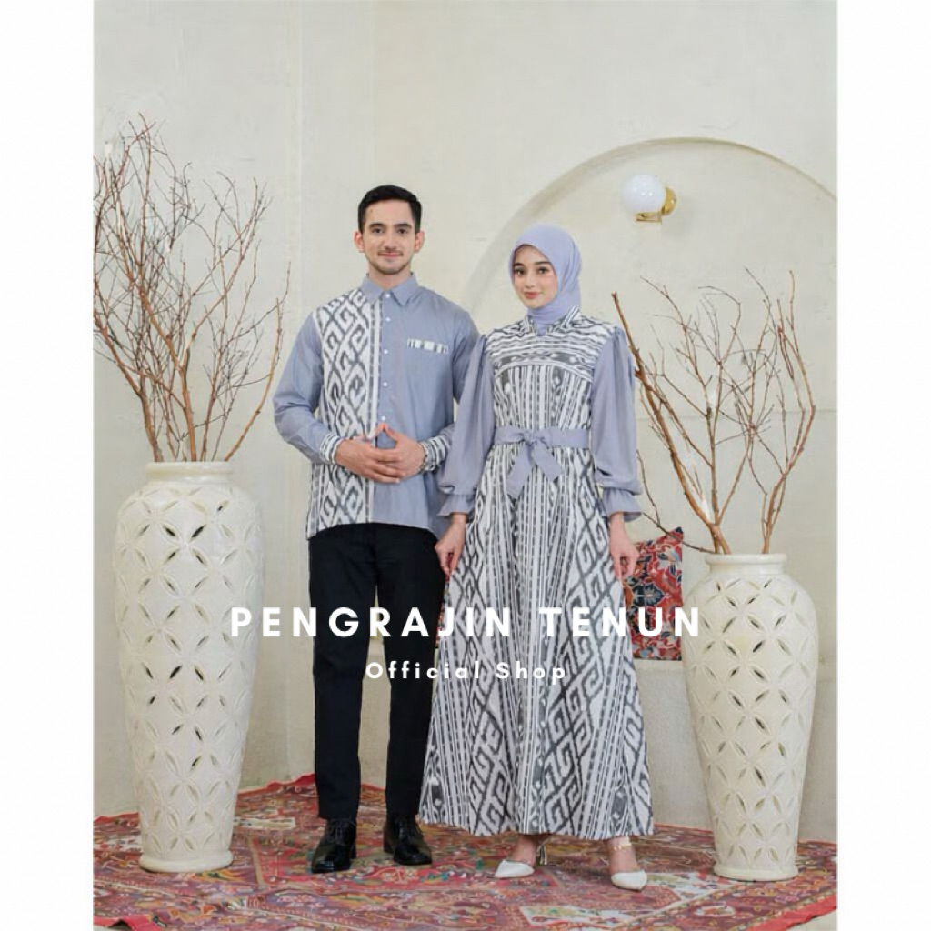 PTJ READY STOCK!!! Baju Set Sarimbit Baku Couple Gamis wanita kemeja pria baju tenun jepara Baju Leb