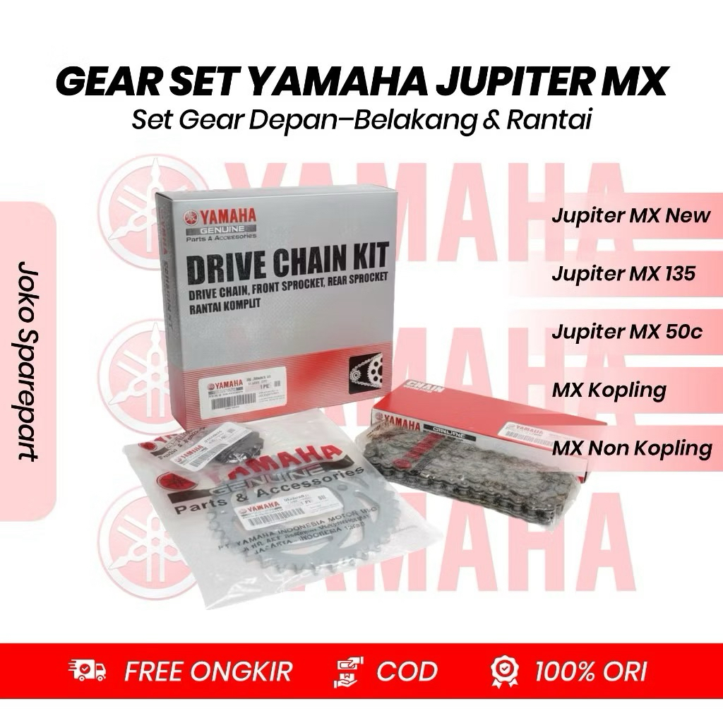 GEAR SET RANTAI JUPITER MX NEW, Jupiter mx kopling, Jupiter mx new 150, gear plus rantai original ya