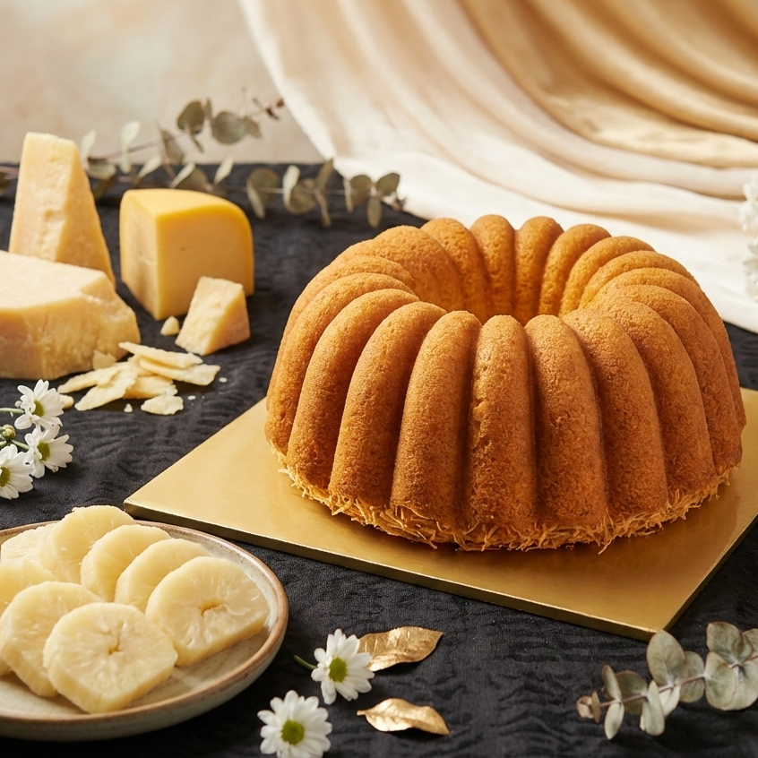 CAKE TAPE KEJU Panggang Premium | Bolu Jadul Spesial Butter Wisman Lembut Moist dan Topping Keju ukuran 24 cm by RaMaChef