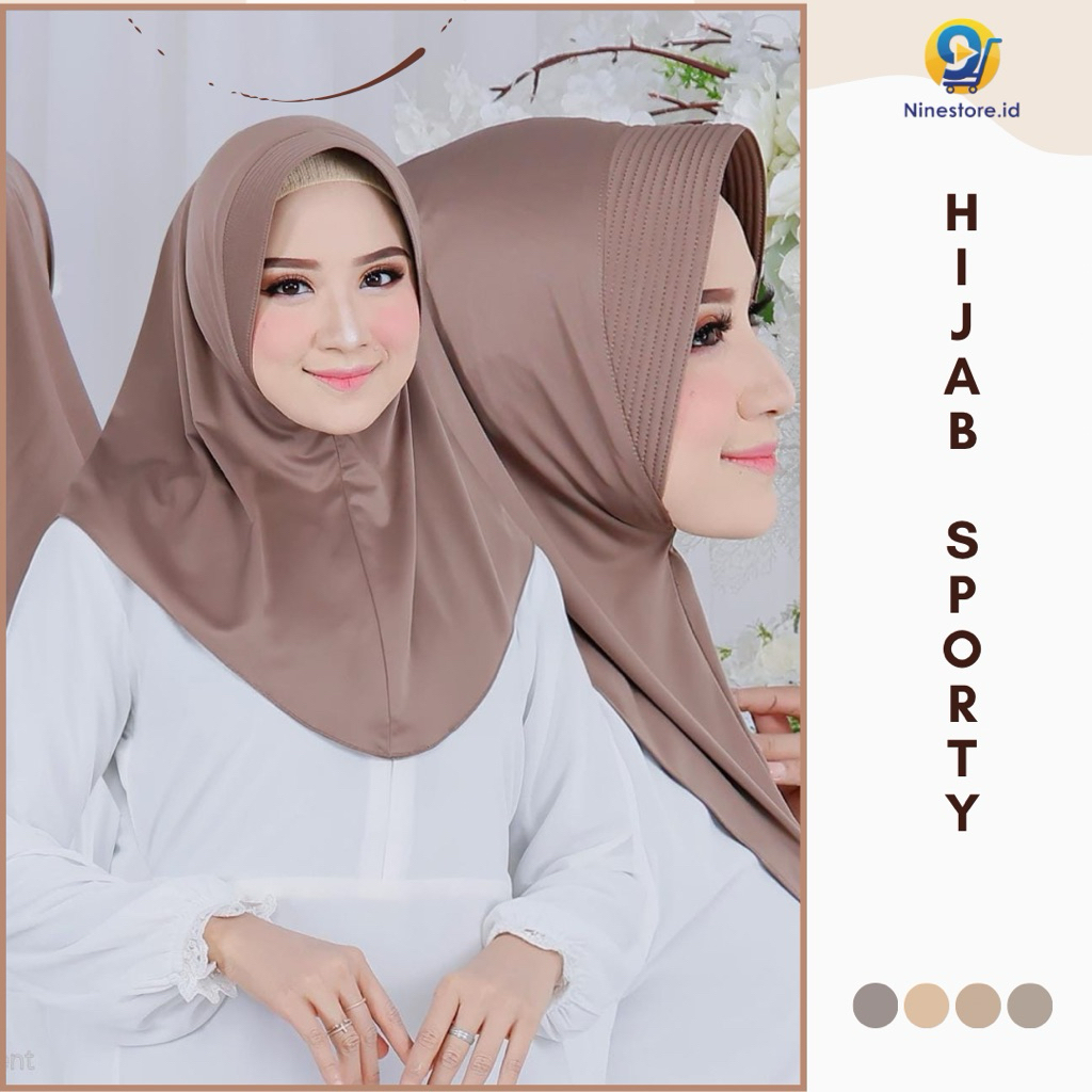 Hijab Jilbab Instan Sporty Jersey Pet Tebal Olahraga