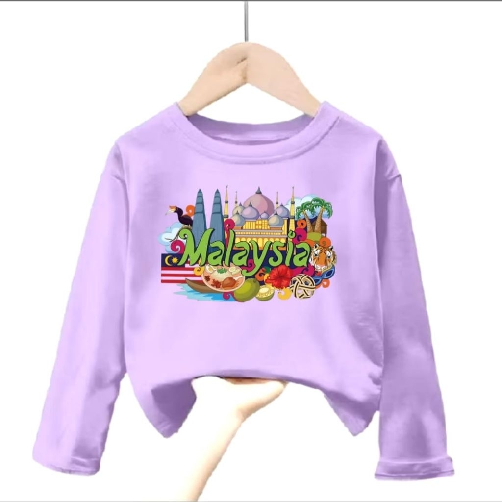 FAMILY89_STORE /KAOS LENGAN PANJANG ANAK LAKI-LAKI DAN PEREMPUAN GAMBAR MALAYSIA /KAOS LENGAN PANJAN