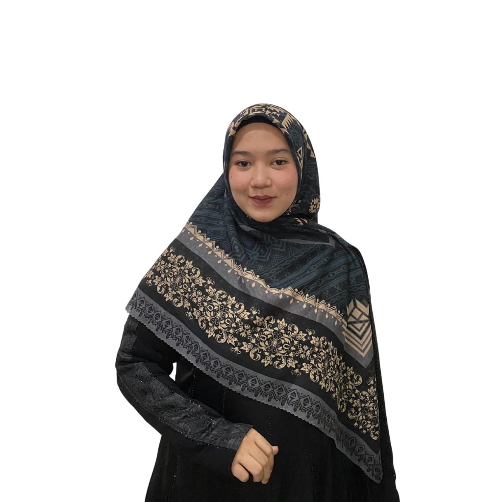 (BISA COD) JILBAB HIJAB KERUDUNG VOAL SEGIEMPAT MOTIF SYAR'I ETNIC PRINTING ELZAHRA BUKAN ELZATTA