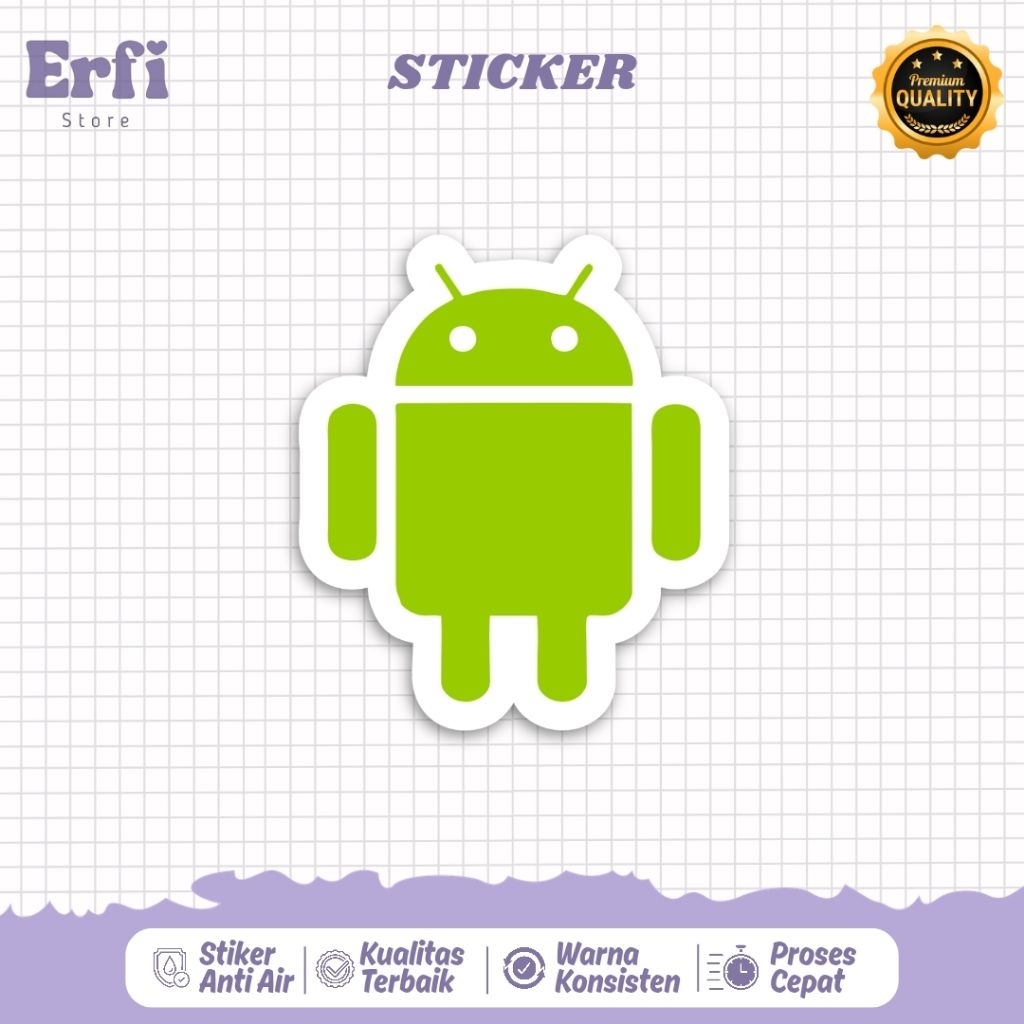 Stiker Android Programmer Coding Developer Untuk Laptop, Hp, Helm Dan Tablet Vinyl Anti Air Premium