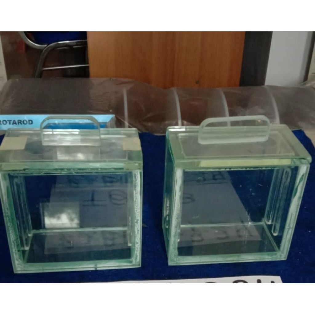 chamber KLT kaca 10x10 cm alat utk analisa pemisahan spot kromatografi lapis tipis