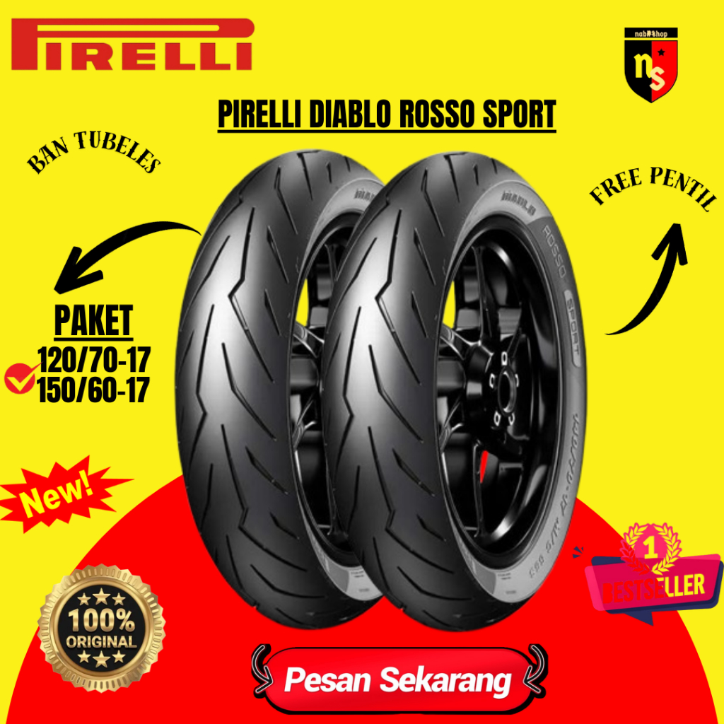 Paket Ban Pirelli Diablo Rosso Sport 120/70-17 & 150/60-17 DRS ( Paket Ban Ninja 250 / R15V3 / ZX25R