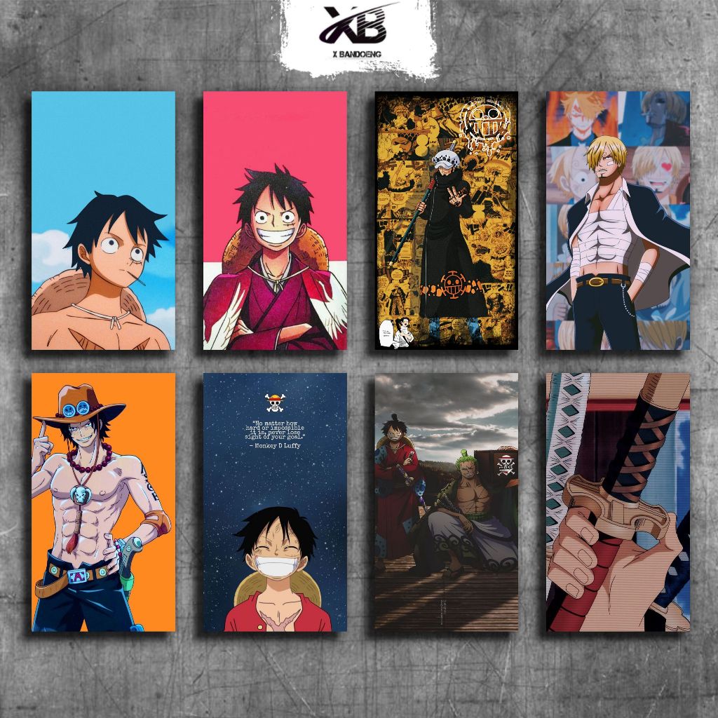 XB 20×40 Hiasan Dinding ONE PIECE Poster Kayu MDF Murah luffy sanji fort glas ace zoro mugiwara boa 