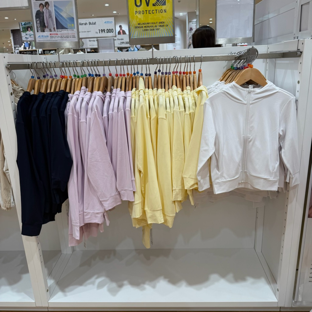 Jaket airism ritsleting hoodie UV Protection lengan panjang for kids uniqlo sale
