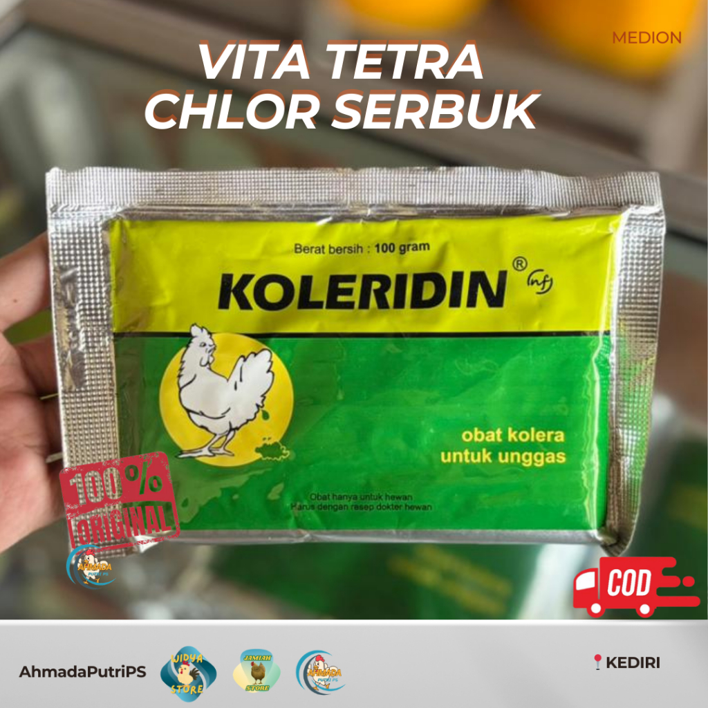 Koleridin Obat Ayam Berak Hijau Kolera Ayam 100 Gram