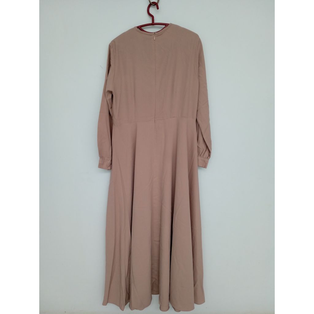Gamis Coklat Susu Set Jilbab Seken/Bekas Pakai/Preloved