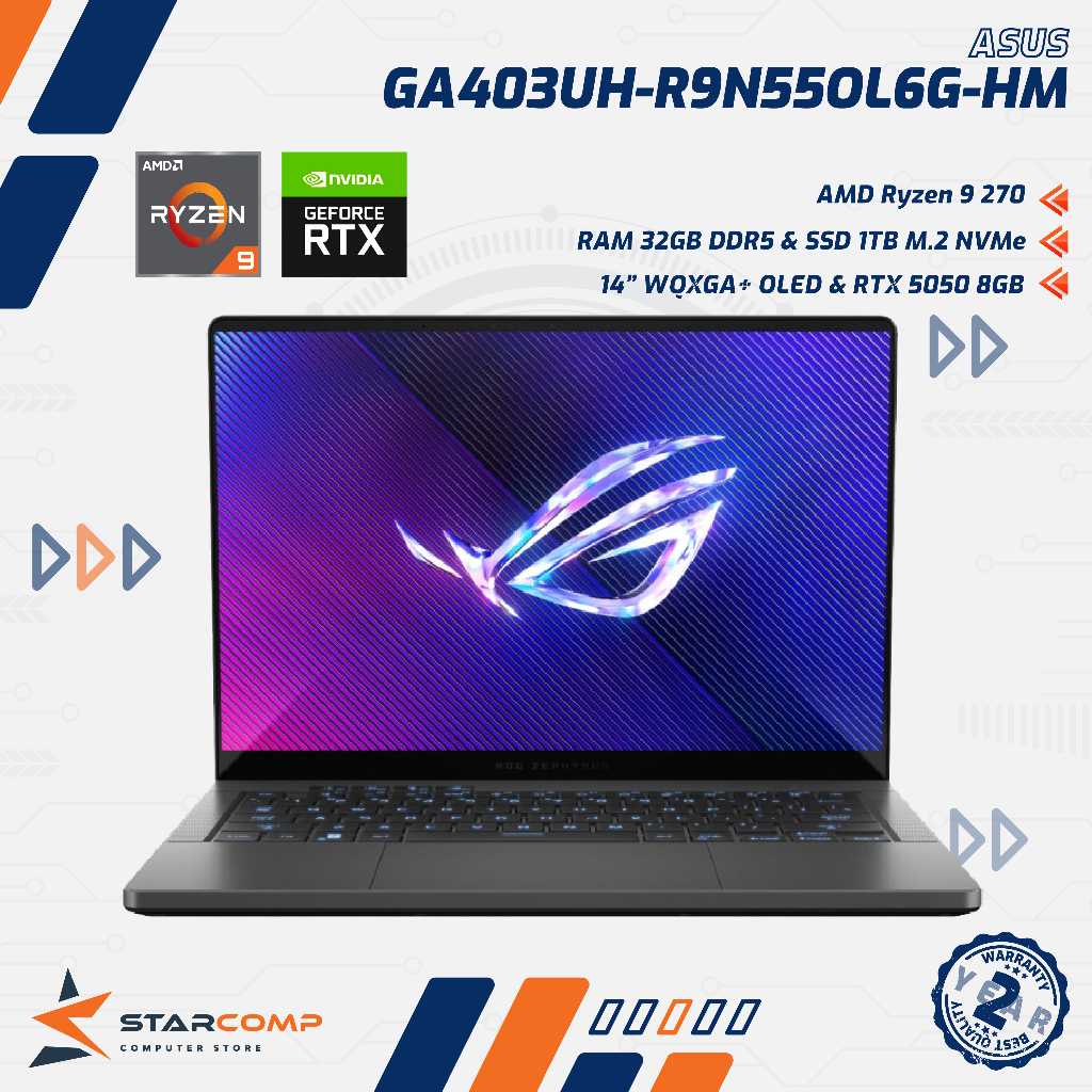 ASUS ROG Zephyrus G14 GA403UH-R9N55OL6G-HM AMD Ryzen 9 270 32GB 1TB RTX 5050 8GB 14" WQXGA+ OLED W11