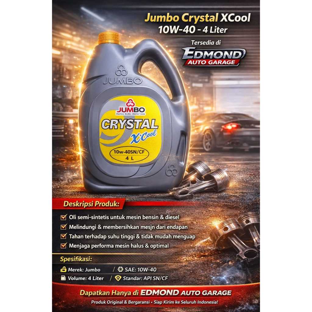 OLI MESIN UNTUK MOBIL APV / GRAND MAX / XENIA / CARRY PICK UP / LUXIO / AVANZA OLI JUMBO CRYSTAL 10W