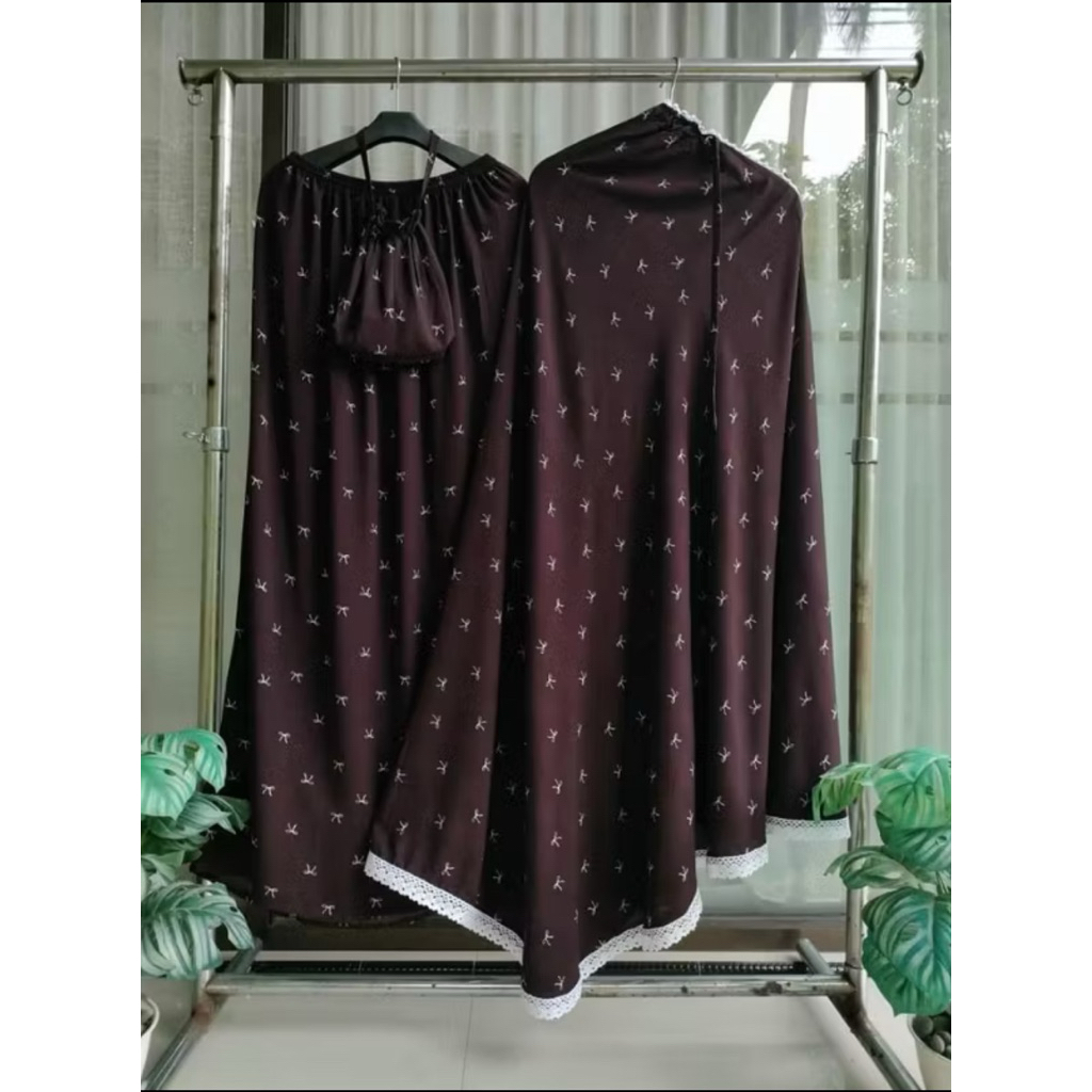 Ns-Mukena Rayon Premium Dewasa Jumbo Motif Seri Fita Coquette Terbaru Seri Fita Coquette | Mukena Te