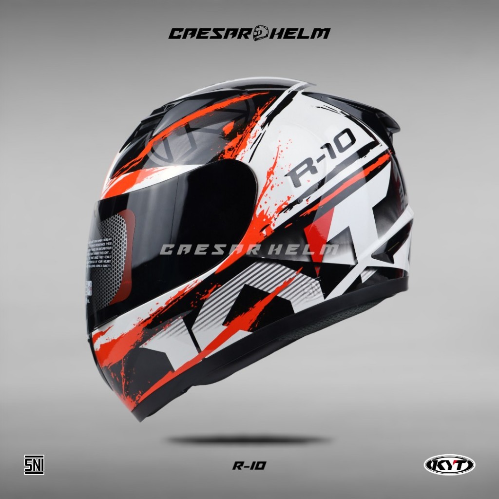 KYT R-10 #2 - White/Red - Helm Full Face