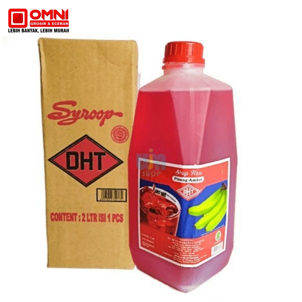 DHT Sirup Rasa Pisang Ambon 2Liter Sirup Merah Asli Makassar