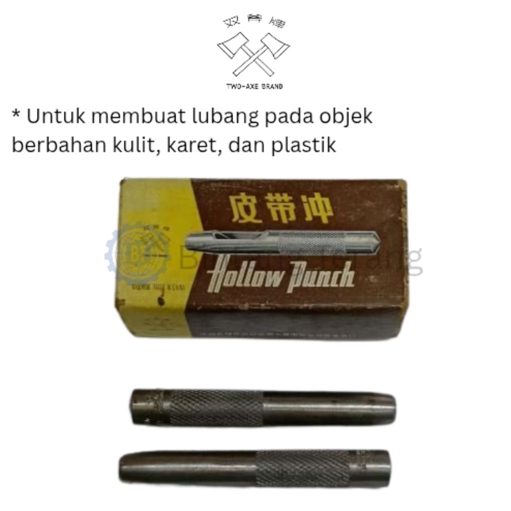 plong pembolong / hole punch ukuran 3/8 inch merek Two Axe Brand