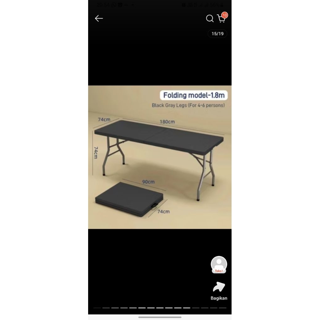 Preloved Meja Lipat Portable