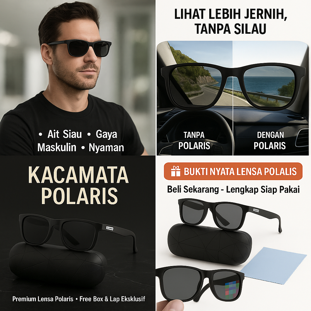 Kacamata Polarized Retro Kacamata Hitam Olahraga Bersepeda Pria Wanita