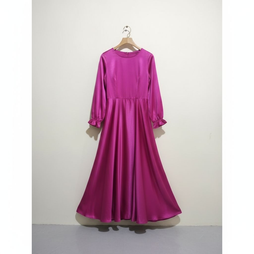 Dress Silk Premium Pink Fanta Preloved